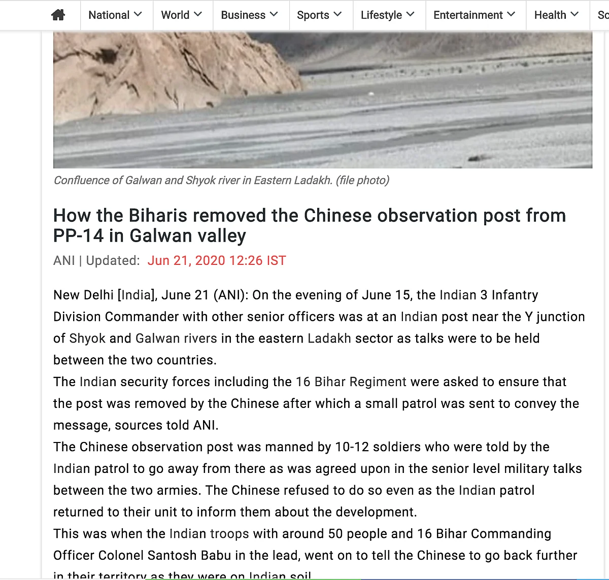 The “Biharis lost control and started attacking the Chinese ferociously,” which resulted in “several Chinese troops” being killed or injured seriously, ANI reported