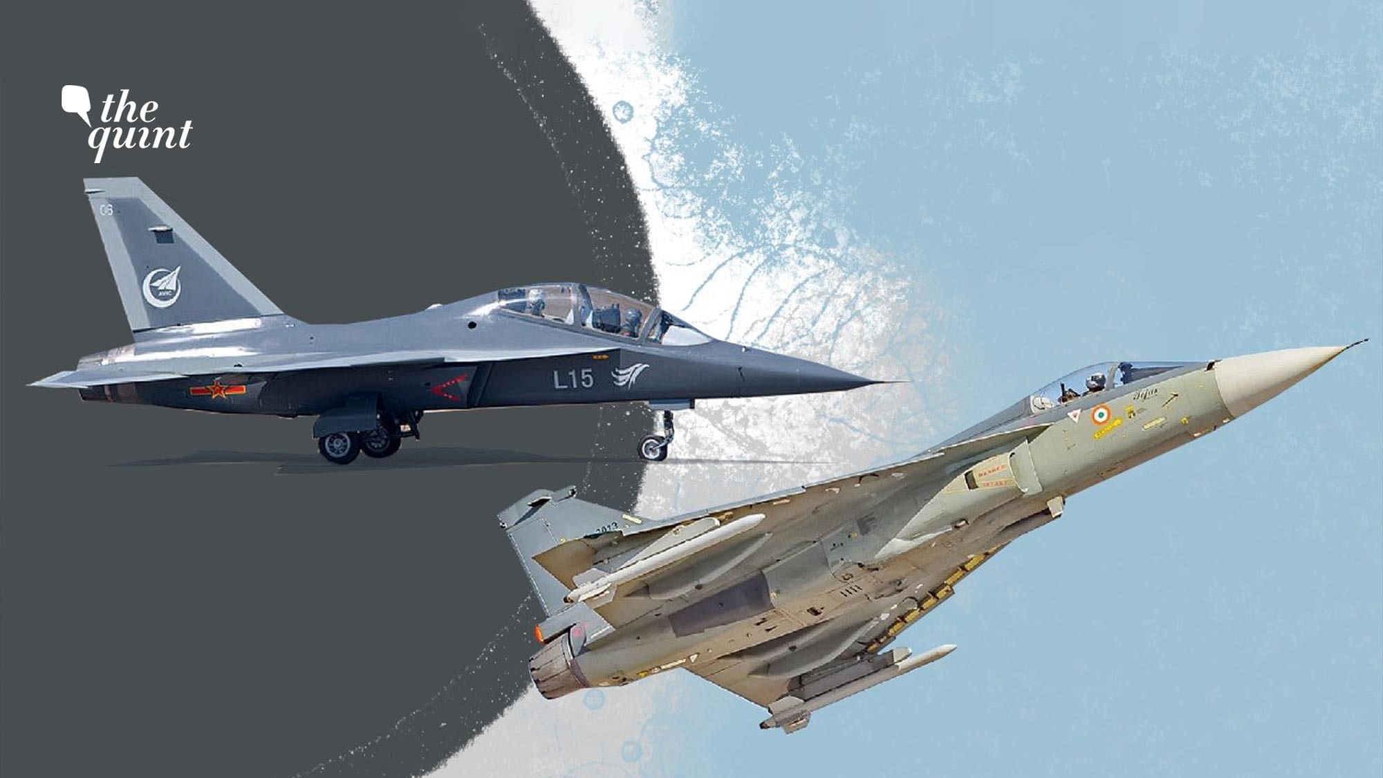 Images of China’s PLAAF’s Hongdu L-15 aircraft (L) and the Indian Air Force’s Tejas aircraft (R) used for representational purposes.