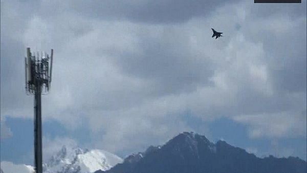 Military chopper, fighter jet activity seen in Ladakh, reports ANI.