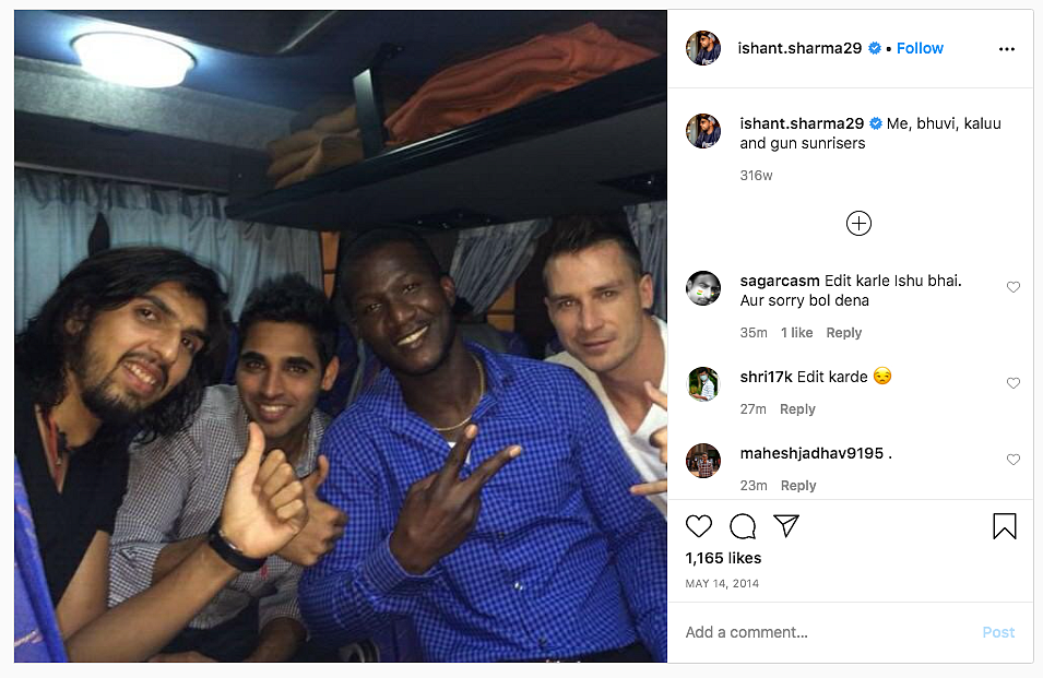 Ishant’s Insta Post Calling Sammy ‘Kalu’ Corroborates His Claim