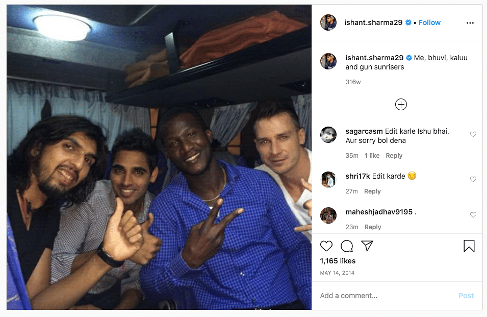 An old Instagram post of Ishant Sharma’s has emerged where he called the former West Indian captain ‘kalu’.