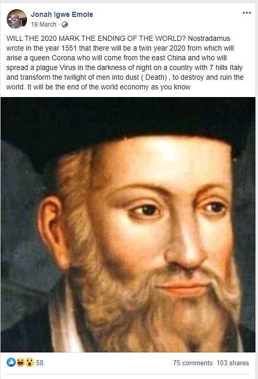 The claim that Nostradamus predicted COVID-19 finds no backing of experts of French philosophy and literature.