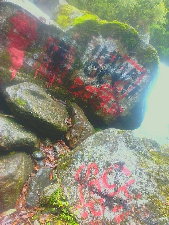 Chinese army's writings on rocks on the Indian side of the border.