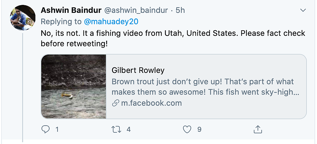 A Twitter user had suggested that the video is from United States.