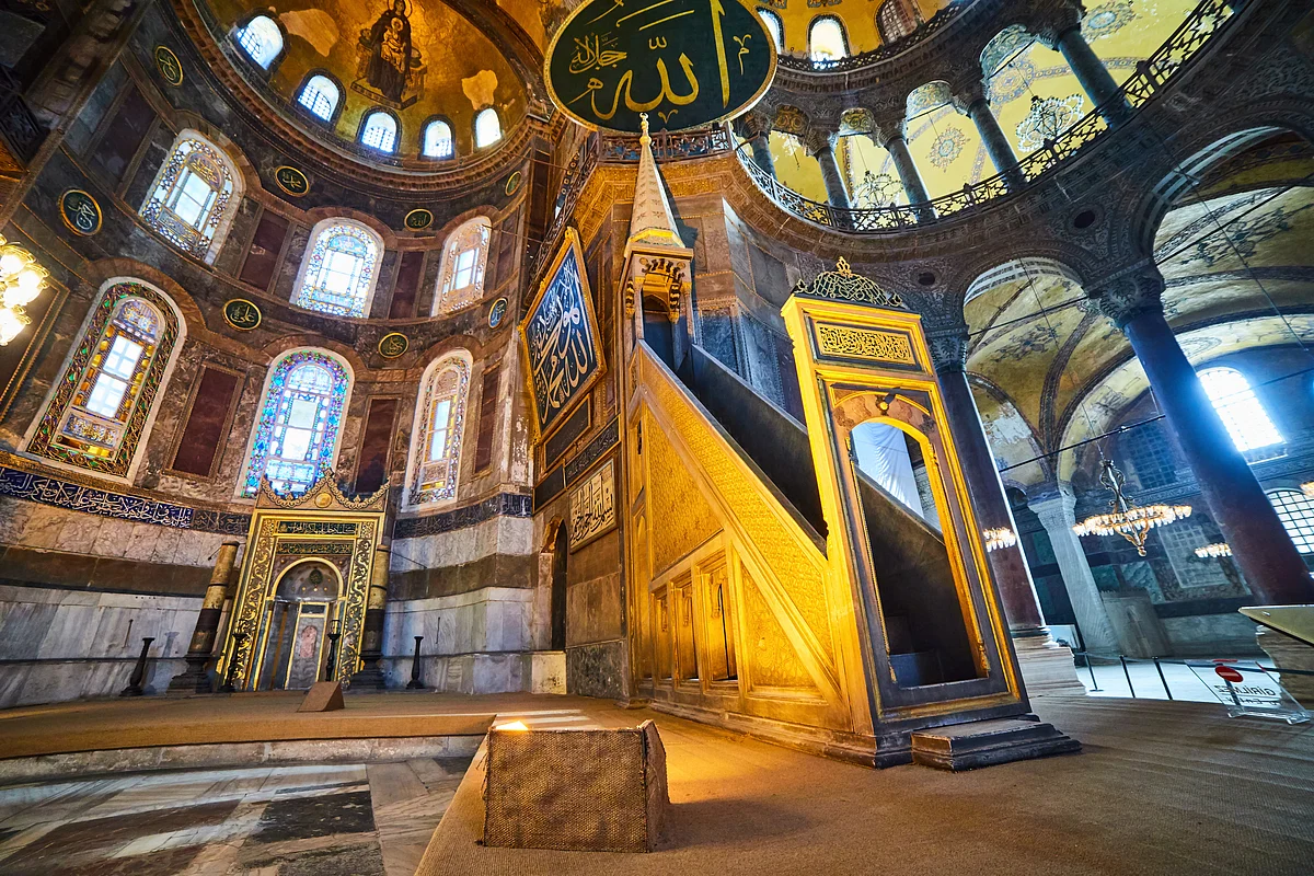 Element of mosque’s inside Hagia Sophia 