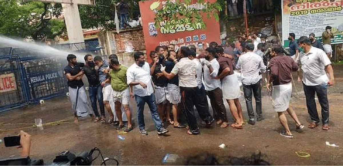 Protest marches were held by the Muslim Youth League and Yuva Morcha to the Kozhikode Collectorate and by Youth Congress to Chief Minister’s residence in Kannur, that turned violent.