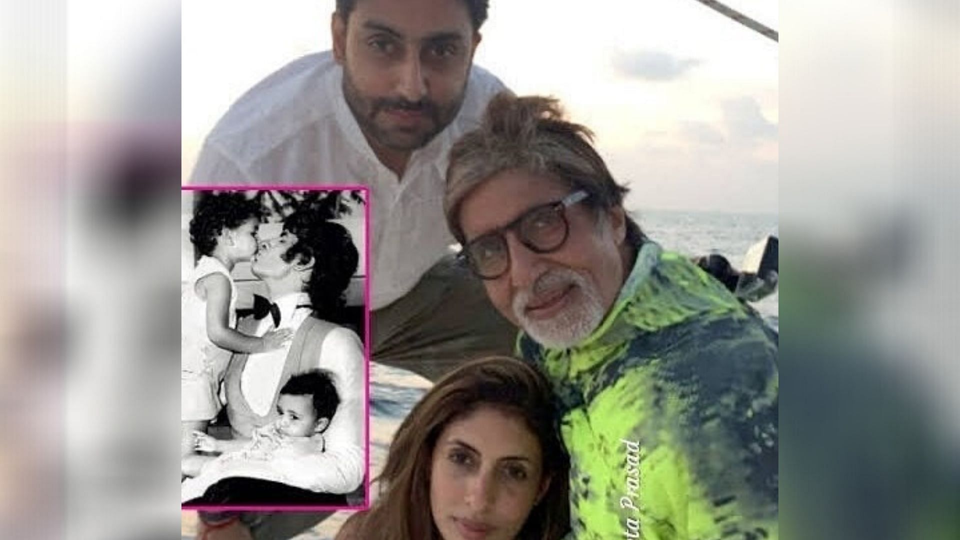 Amitabh Bachchan shares a throwback picture with his kids. 