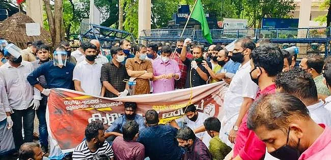 The protests are happening at a time when Kerala is seeing an increase in COVID-19 cases.