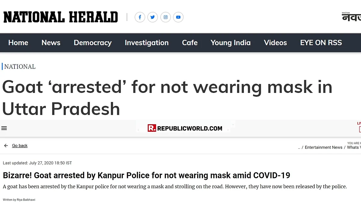 The news was also reported by National Herald (top) and Republic World (bottom).