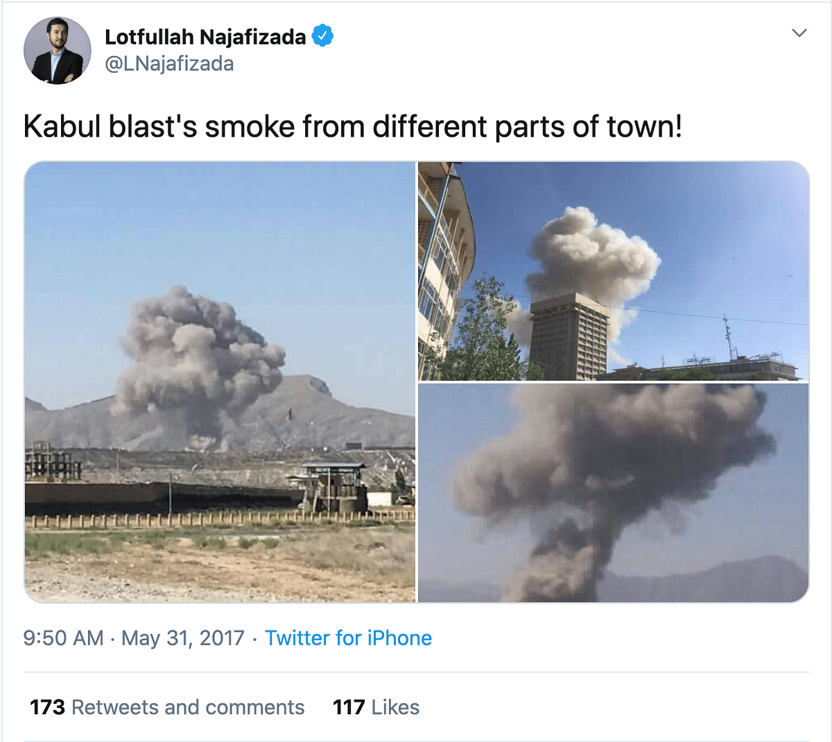 Two of the below attached images are from a bomb blast that happened in Kabul, in 2017 and one is from UK in 2015.