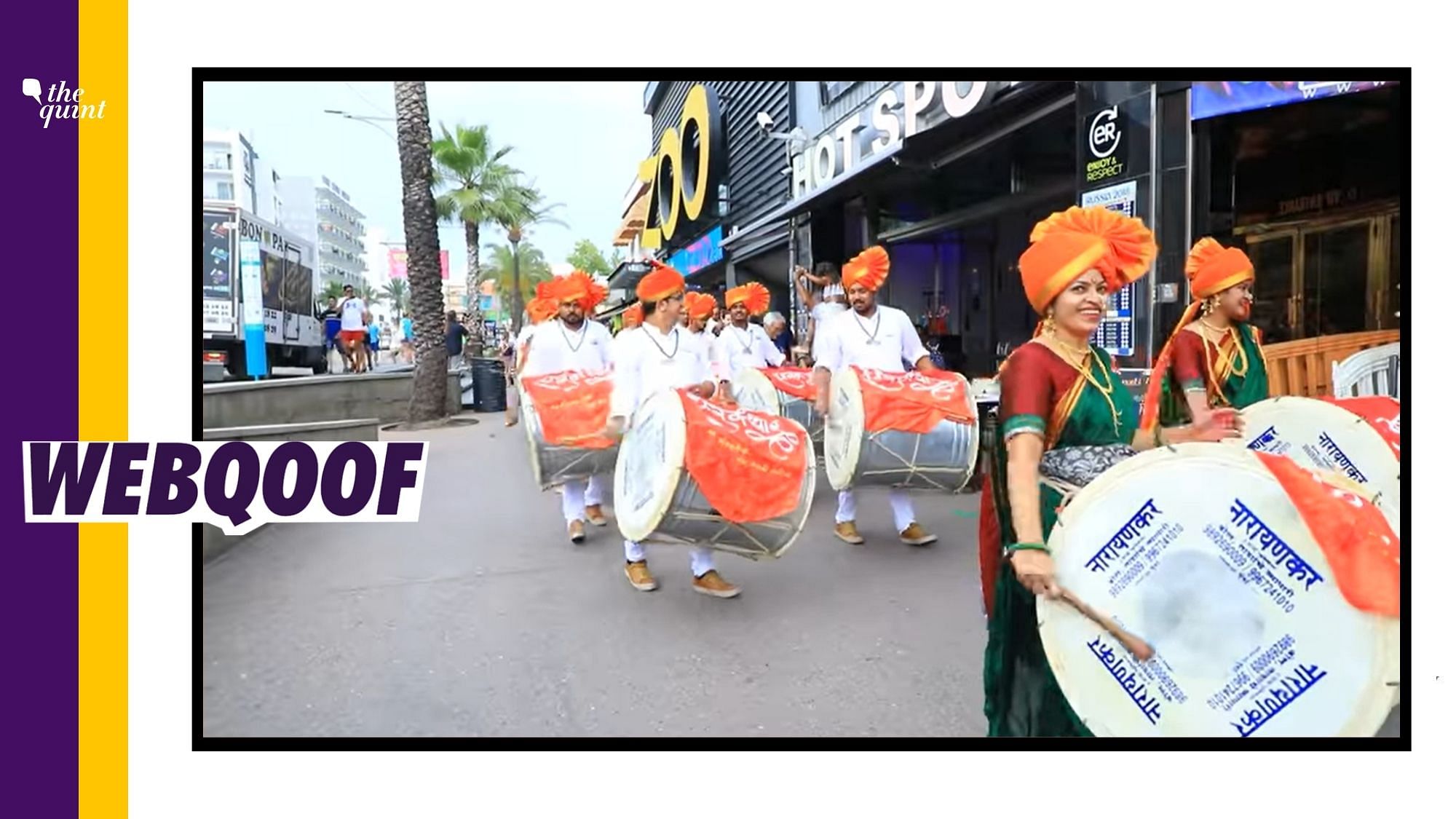 The video is from 2018 of a Pune-based dhol-tasha group, Swarangdhar.