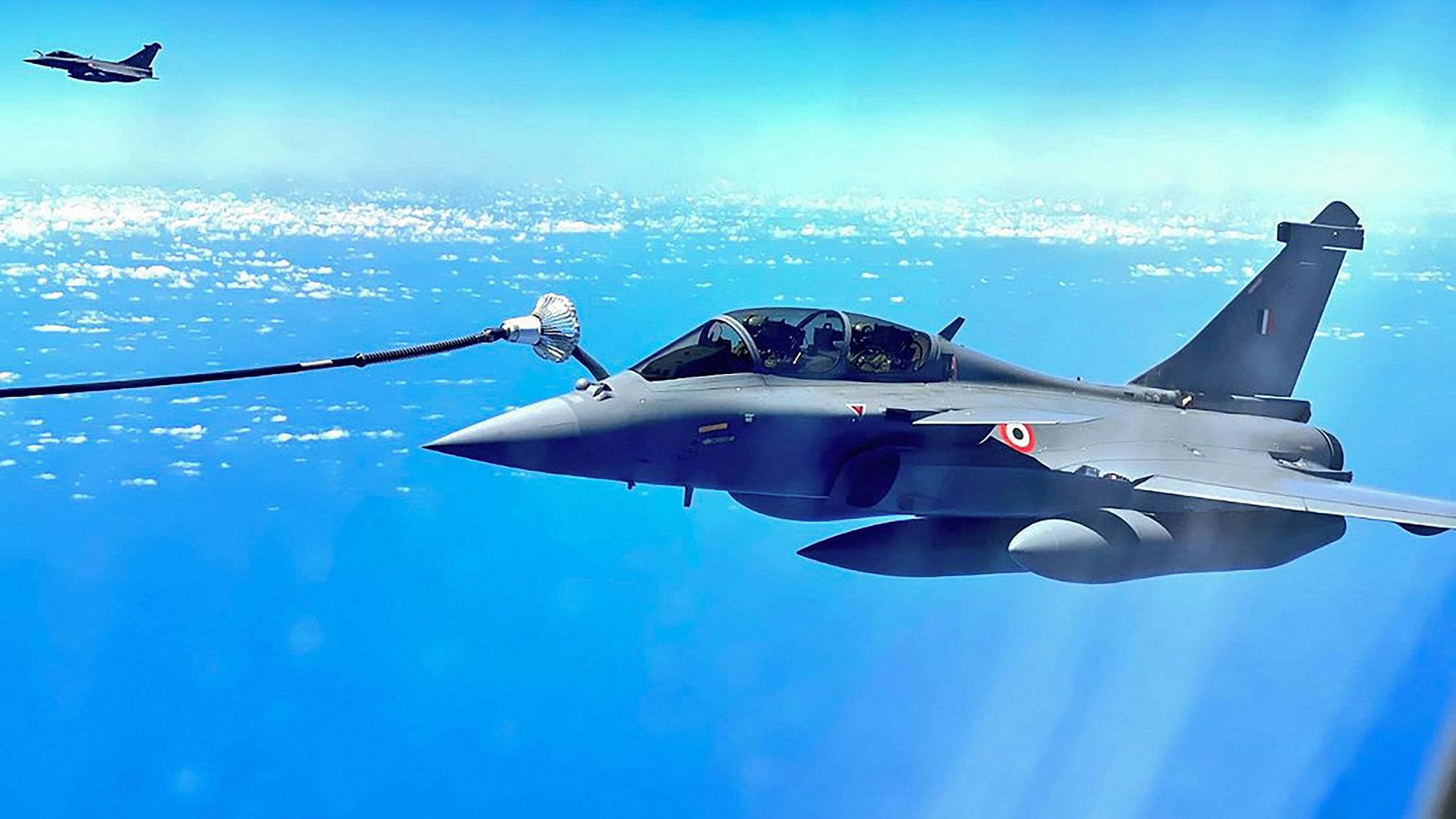 Images of IAF’s Rafale fighter jets, being refuelled mid-air en route Ambala.