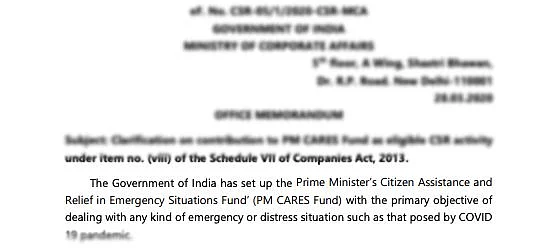 Ministry of Corporate Affairs Notification 