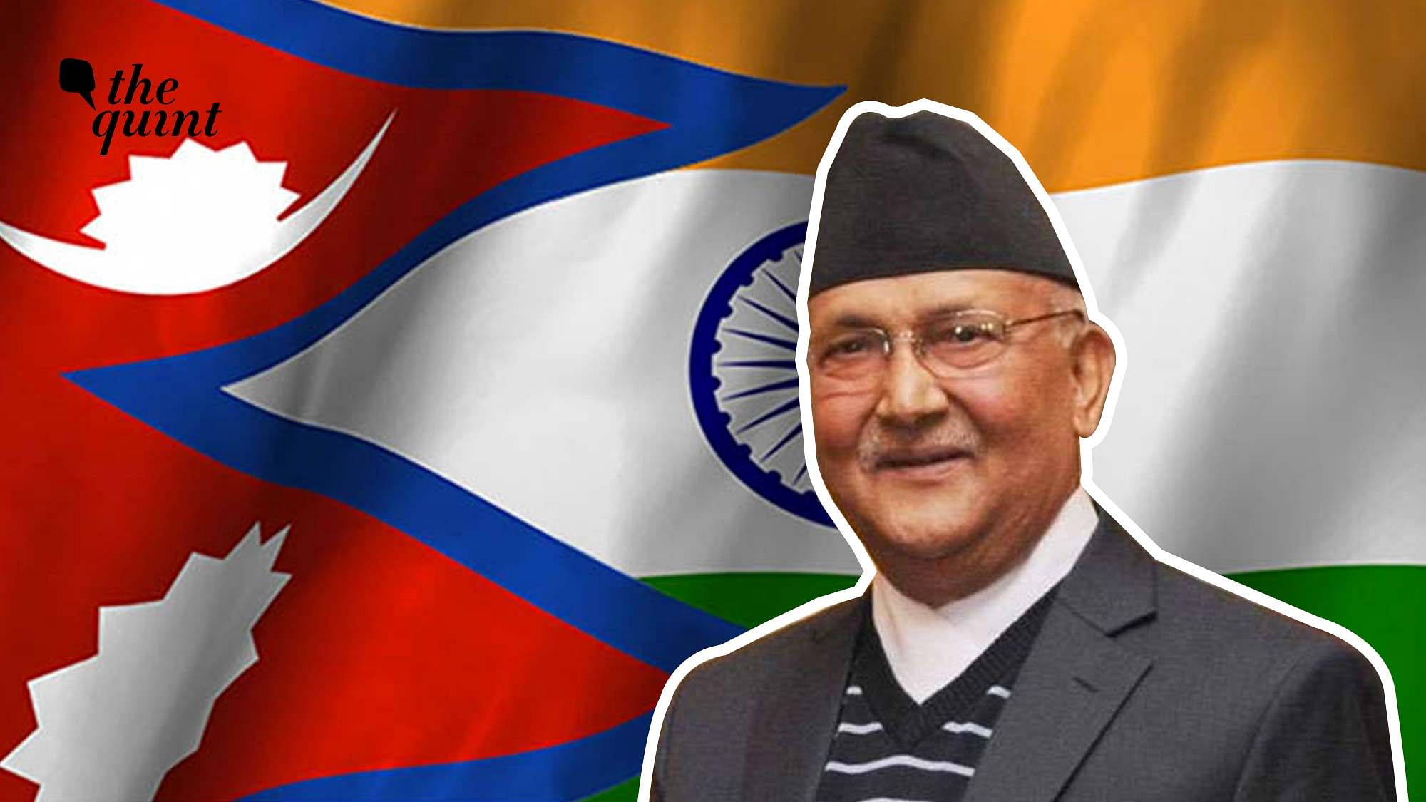 Image of Nepal PM KP Oli, and India and Nepal’s flags, used for representational purposes.