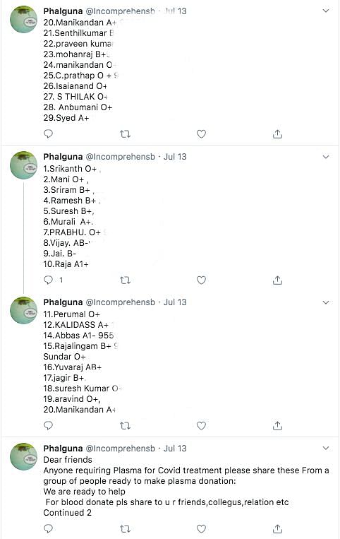 Fact Check Of List Of Plasma Donors Old Blood Donors List Viral As Plasma Donors Amid Covid 19 Pandemic