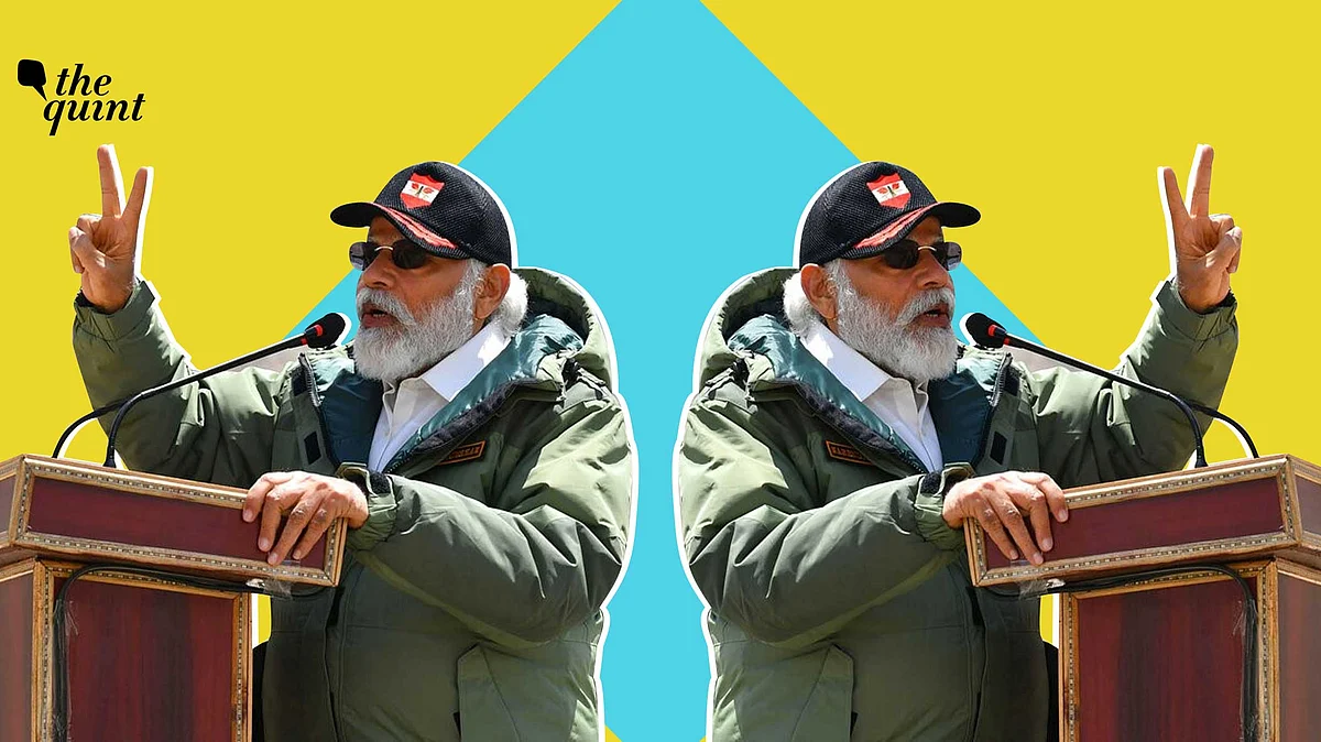 Artistic rendition of an AP image of PM Modi in Leh, used for representational purposes.