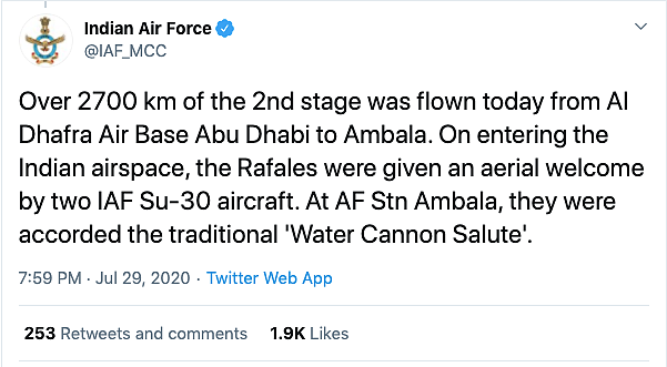 Rafale Jets Arrive in India, Chief of Air Staff Welcomes Pilots
