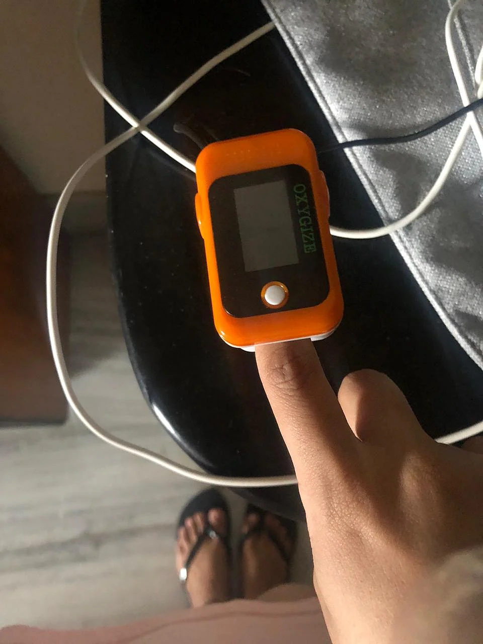 Swati used an oximeter to maintain her oxygen levels.
