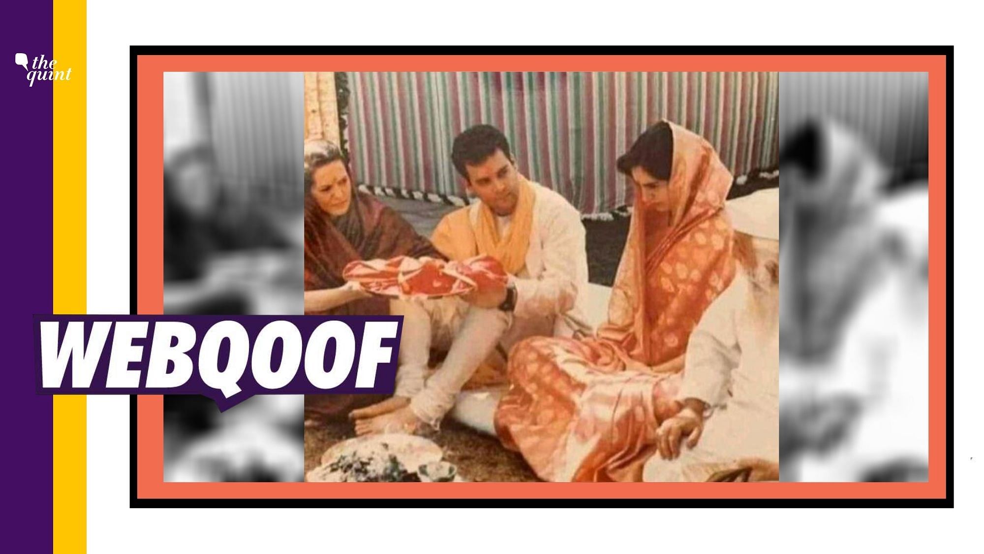 An image of Priyanka Gandhi from her wedding day is being shared on social media with a false claim.