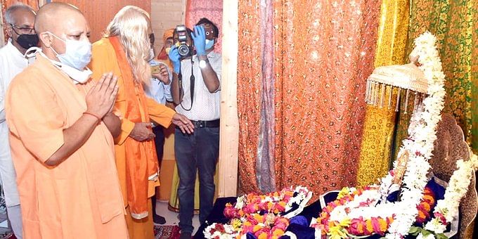 Uttar Pradesh Chief Minister Yogi Adityanath on Saturday, 25 July offered prayers at the site of the Ram Temple in Ayodhya and took stock of preparations, ahead of foundation laying of the temple on 5 August.
