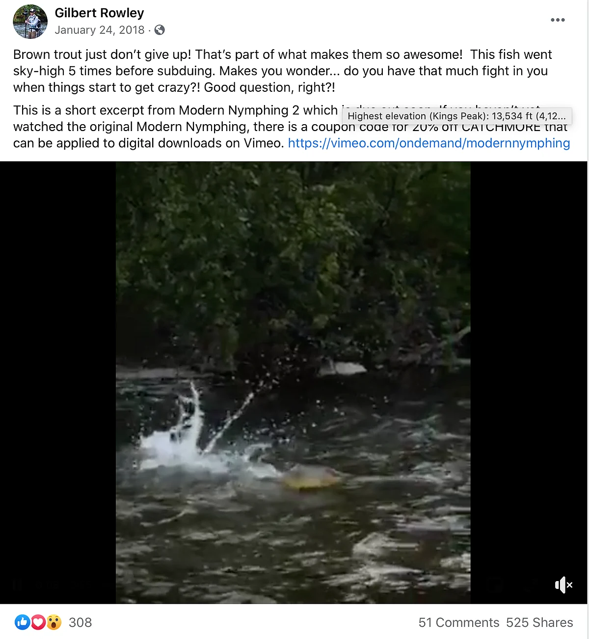 The video was uploaded on Facebook in 2018 by Gilbert Rowley.