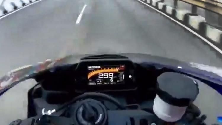 Joint Commissioner of Police Sandeep Patil tweeted a video where the biker is seen nearing 300 kmph on the flyover.