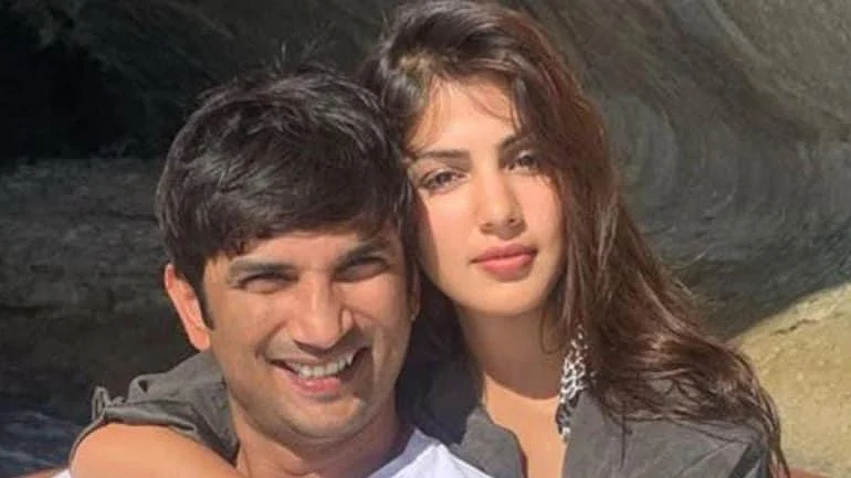 Sushant Singh Rajput with Rhea Chakraborty.