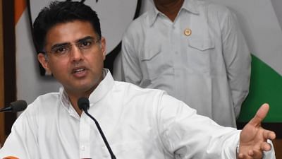 Rajasthan Deputy Chief Minister Sachin Pilot addresses a press conference at the Congress office in Jaipur, on 17 May, 2019. 
