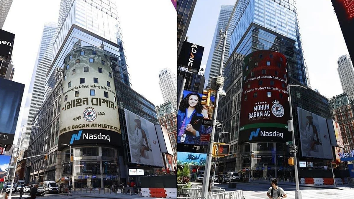 Mohun Bagan became India’s first sports entity to feature on NASDAQ billboard in New York’s Times Square.
