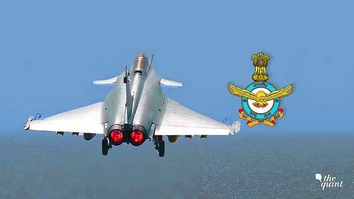 Image of a Rafale aircraft and the IAF logo used for representational purposes.