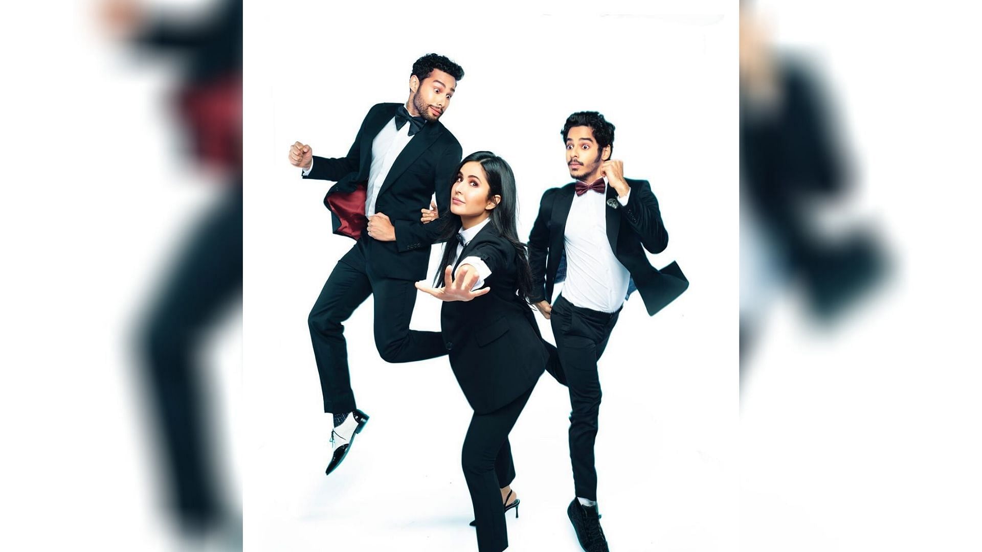 Katrina Kaif, Ishaan Khattar and Siddhant Chaturvedi shoot a promo for Phone Booth.