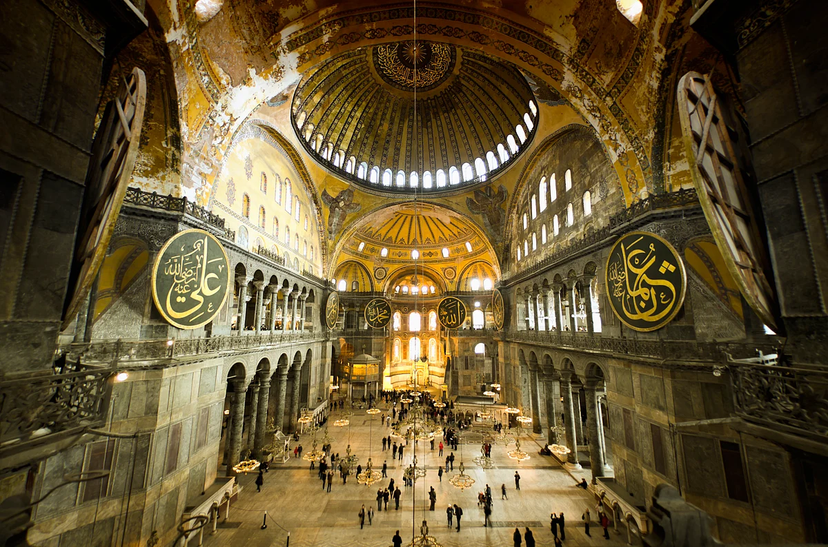 The interiors of Hagia Sophia.