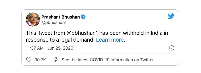 Twitter Withholds Prashant Bhushan’s Tweets That Caused SC Ire