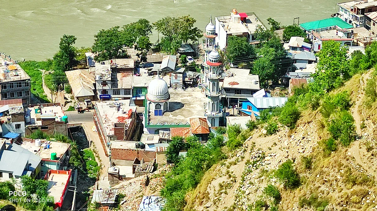 Flood site in 2020, the buildings have been restored.