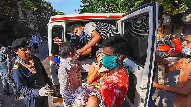 File image of the victims being taken to the hospital following the incident