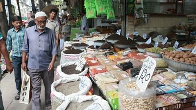 Spices on sale at a shop in Khari Baoli wholesale market near Chandni Chowk, in New Delhi. Image used for representational purpose.