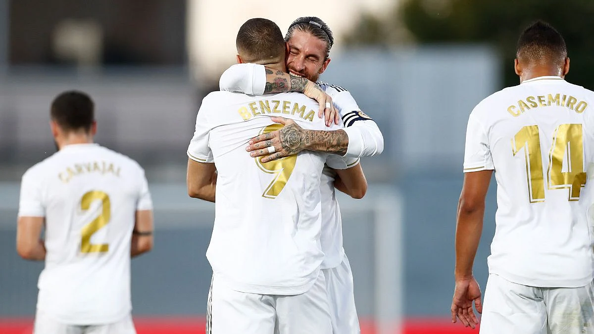 Karim Benzema scored twice for Real Madrid as they closed the 2019-2020 La Liga title.