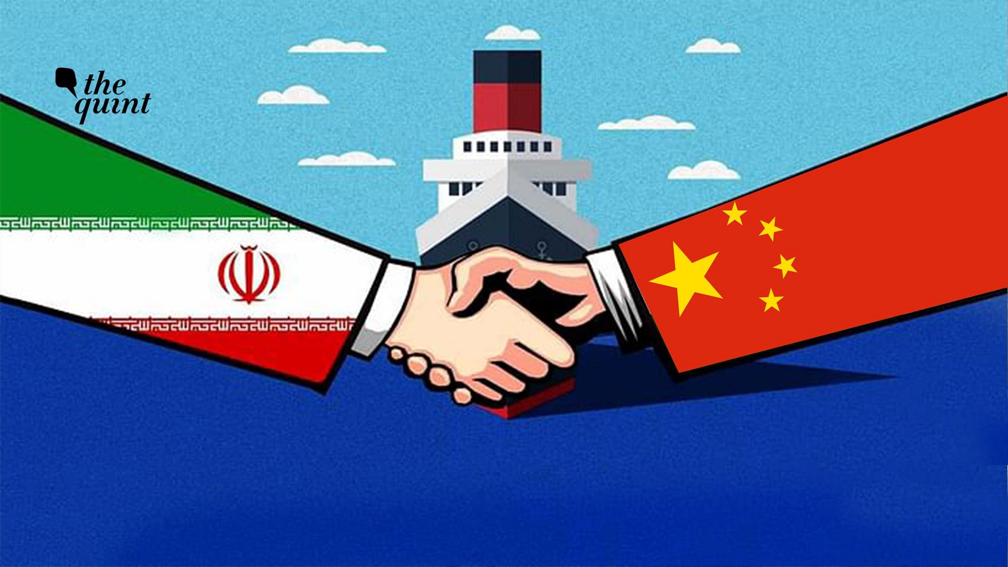 Image of Iran &amp; China flags used for representation.