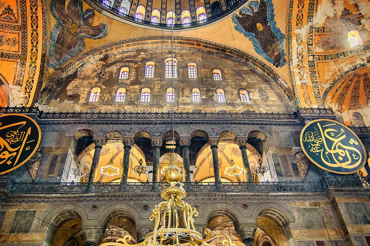 The dome from inside the Hagia Sophia.