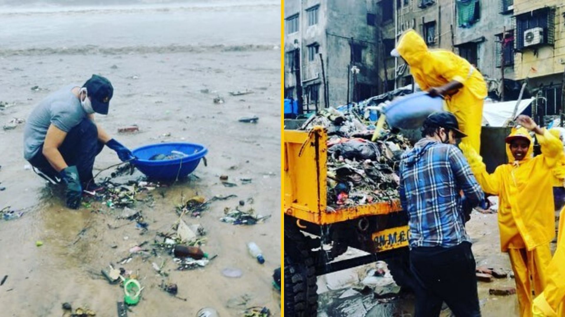 Randeep Hooda joins hands with Afroz Shah to clean Versova beach.