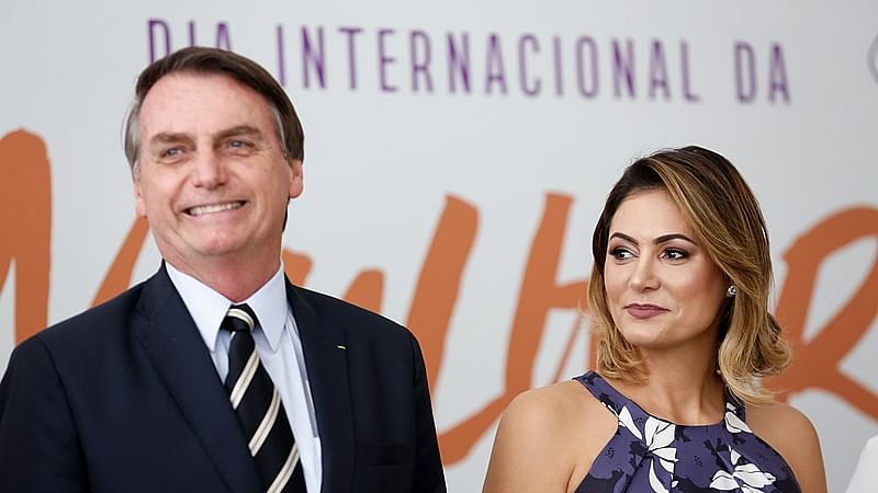 Michelle Bolsonaro (right), wife of Brazil’s President Jair Bolsonaro has tested positive for COVID-19, the president’s office announced.