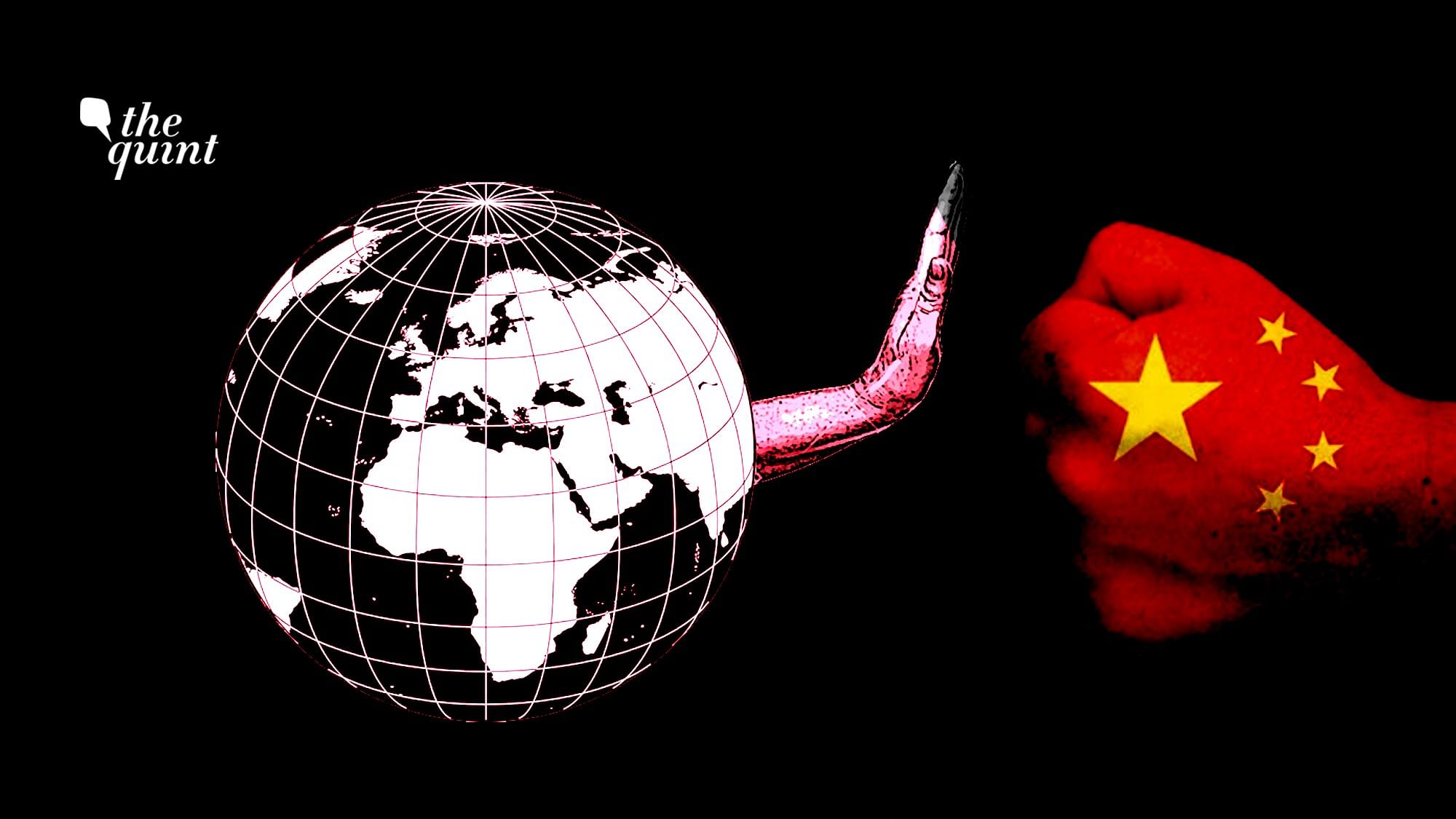 Image of globe (to represent the world) and artistic impression of the Chinese flag used for representational purposes.