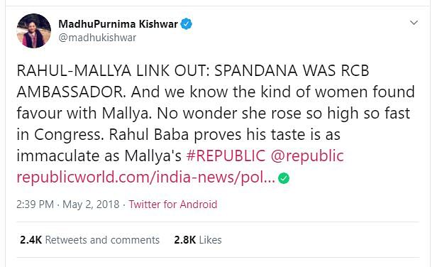 Madhu Kishwar, who made headlines for her misogynistic remarks on Rhea, has a history of sharing misinformation.