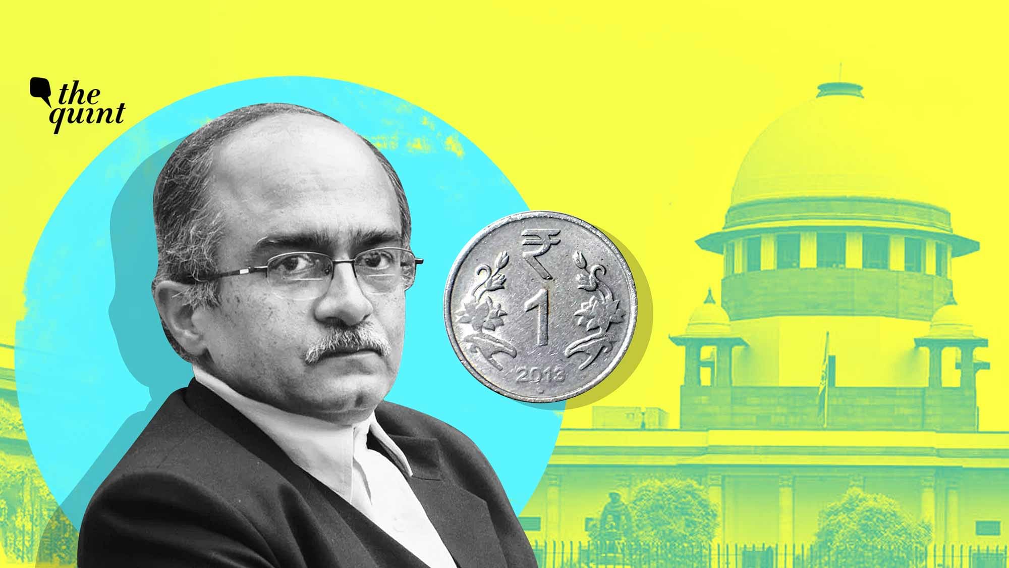 Advocate and activist Prashant Bhushan on Monday, 14 September, deposited in the Supreme Court Registry the draft of the one rupee fine that was imposed on him by the Supreme Court .