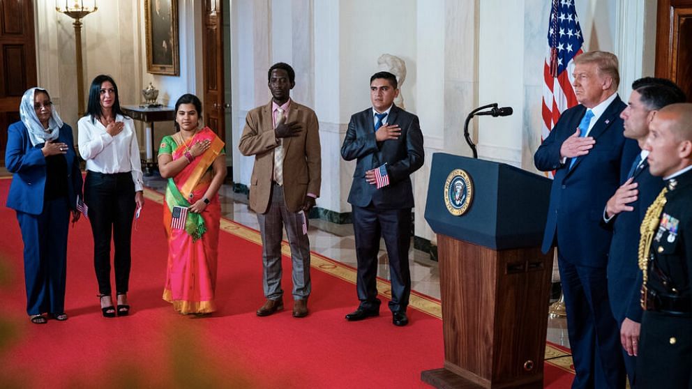 Five candidates representing five different countries, including one Indian were naturalised in the ceremony.