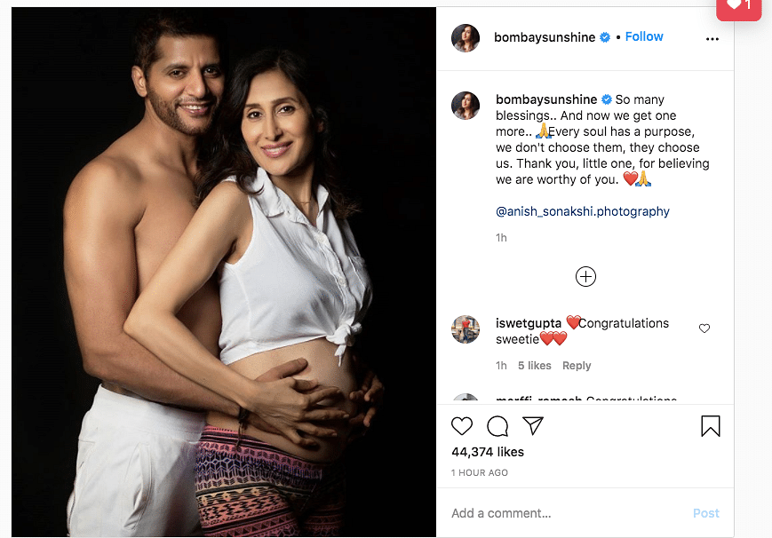 Karnavir Bohra and Teejay Sidhu announce pregnancy on social media. 