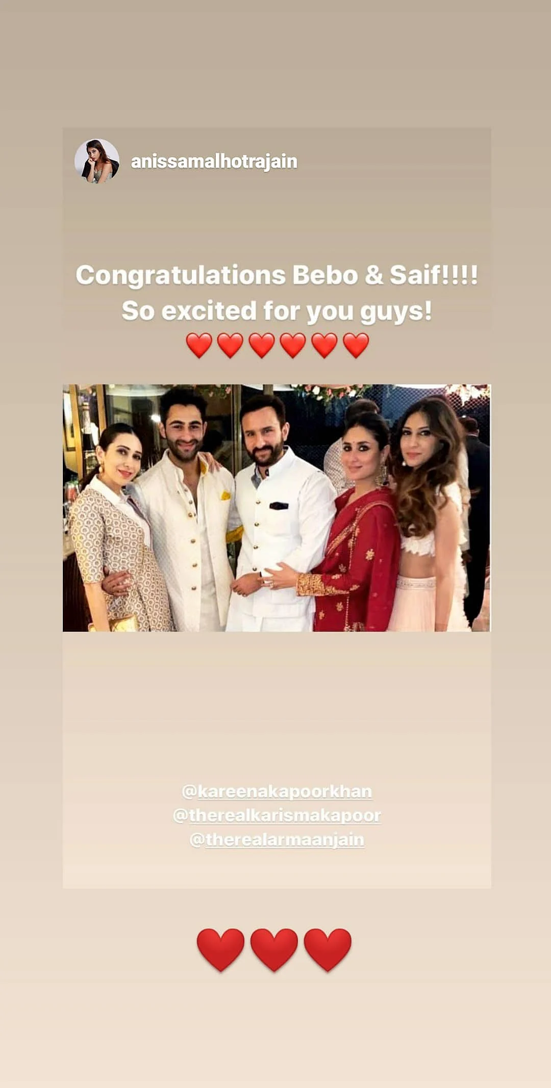 Rhea, Riddhima, Soha Congratulate Parents-To-Be Saif & Kareena
