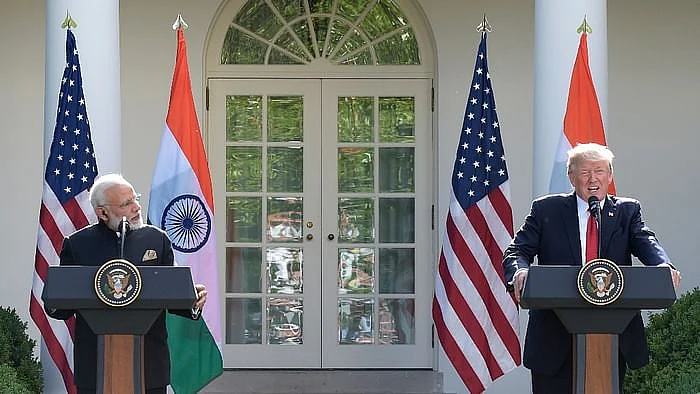 A June 2017 image of US President Donald Trump and Prime Minister Narendra Modi at the Rose Garden of the White House in Washington.