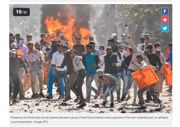 Social media users shared old images from Northeast Delhi violence as the incident of violence in Bengaluru. 