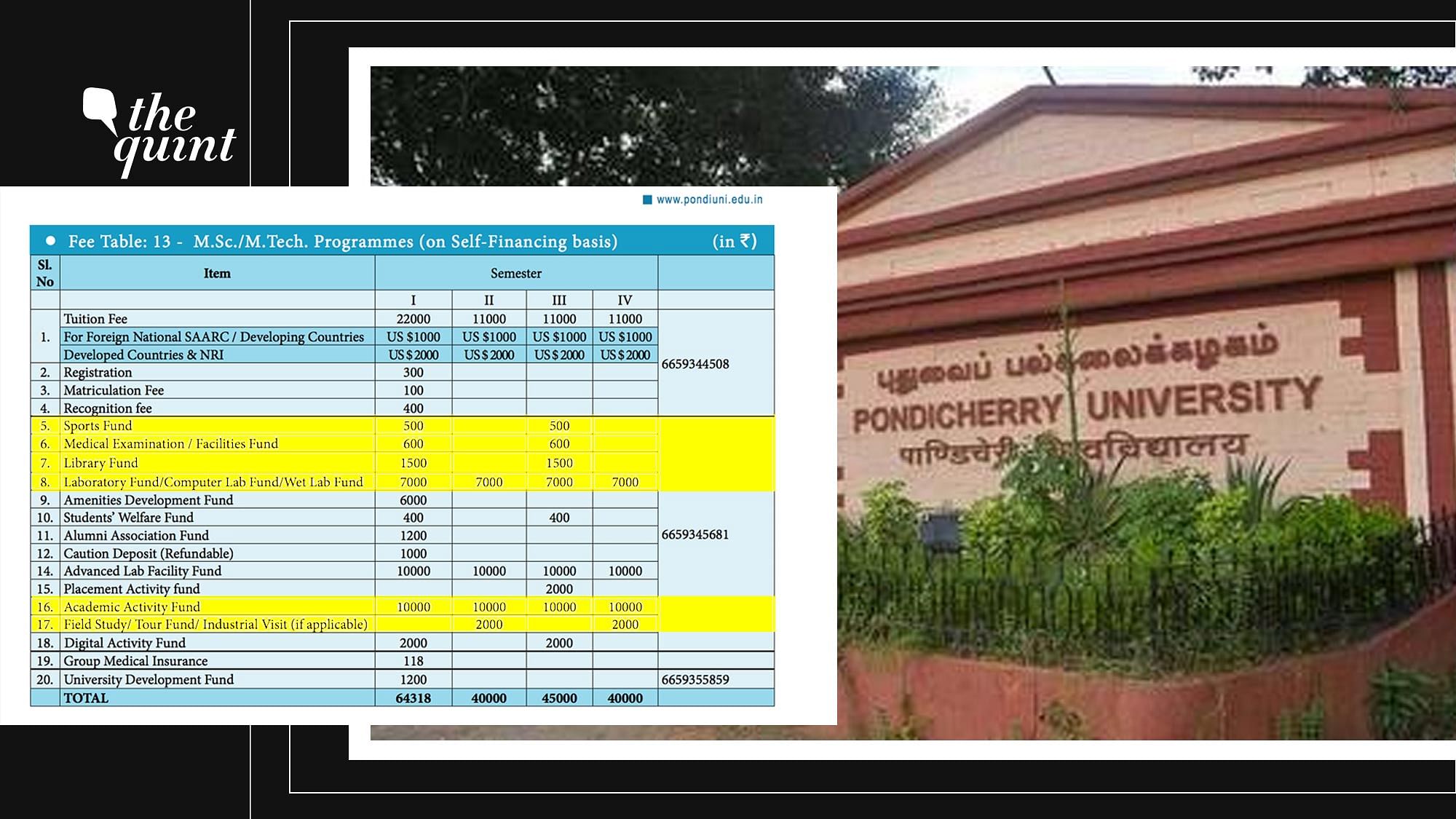 Students of Pondicherry University have demanded that the management rework the fee structure.